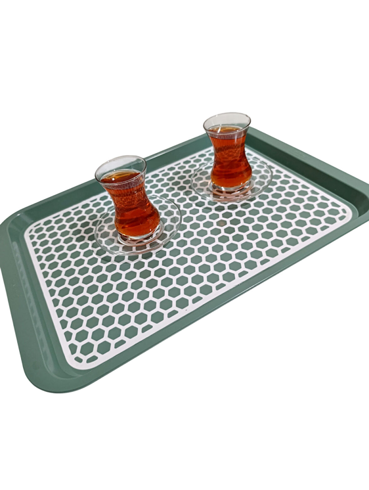 Kaydırmaz Tabanlı Servis Tepsi Sunum Tepsisi Büyük Boy-1136-02-BORDO,YEŞİL