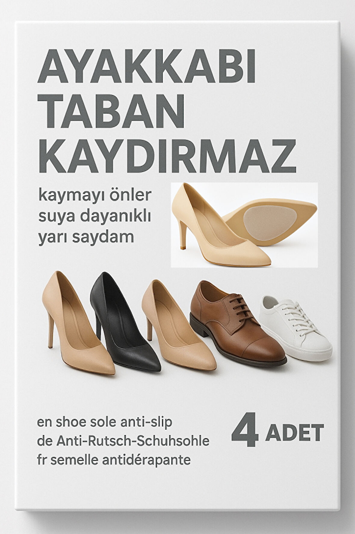 Ayakkabı Taban Kaydırmaz Bant Kaymayı Önler Suya Dayanıklıdır Şeffaf 4 Ad