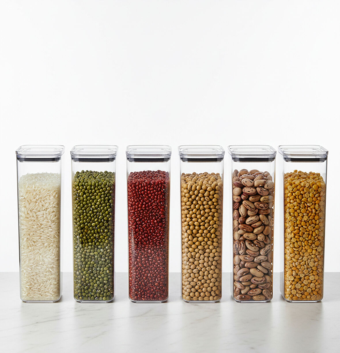 Geseus Uzun Dikdörtgen Hava Geçirmez Erzak Saklama Kabı 6 Adet 4100 ML