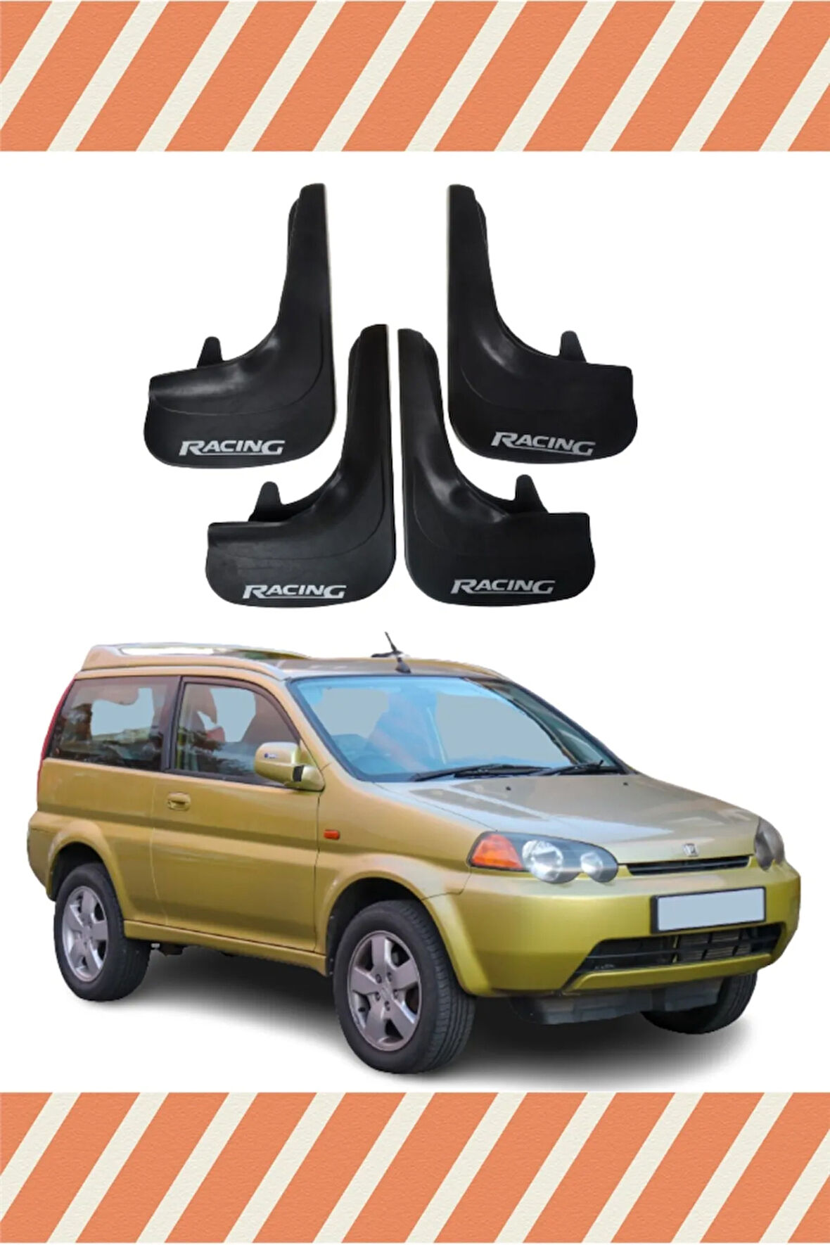 Honda HRV 1998-2006 Racing yazılı 4’lü tozluk çamurluk paçalık sportif tasarım