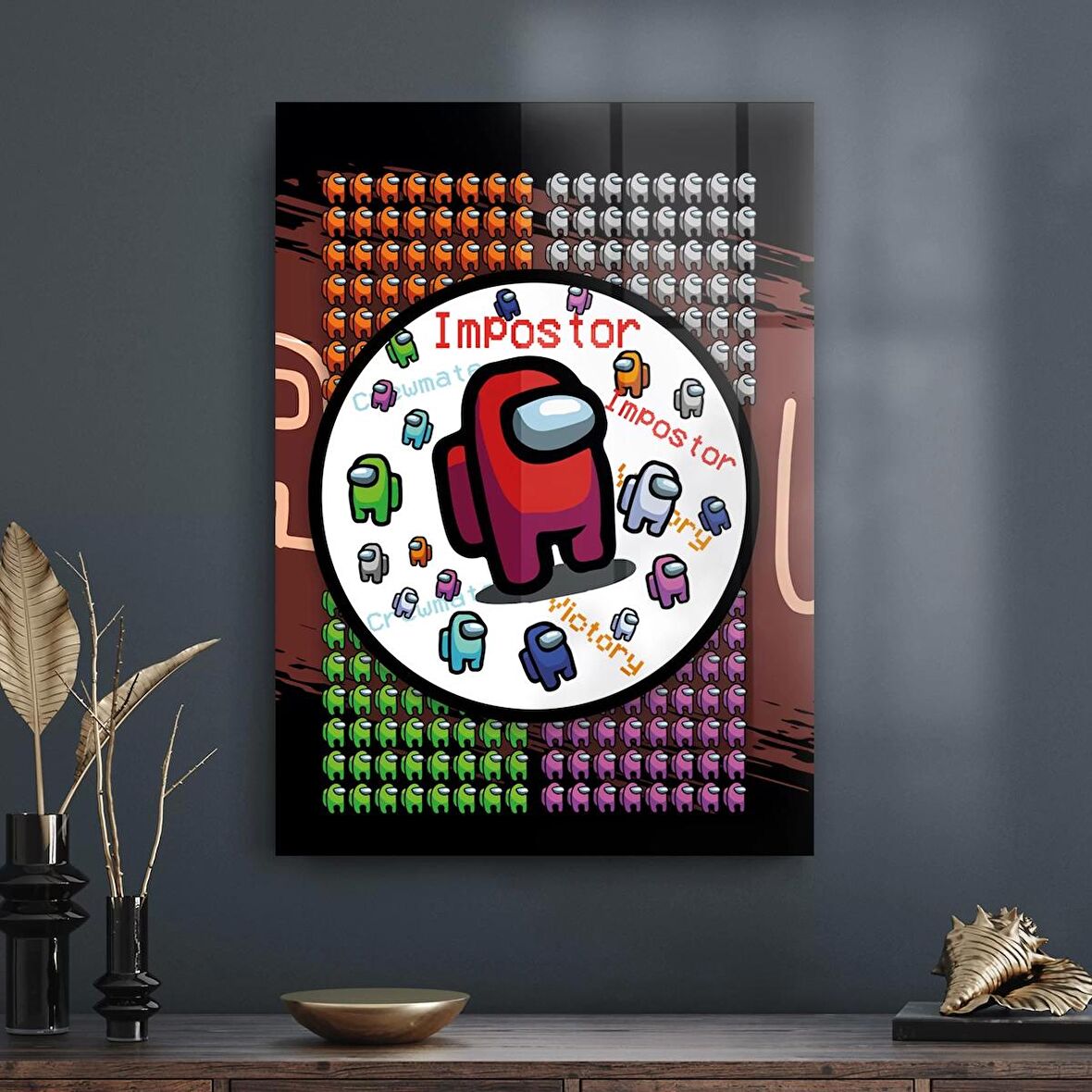 Decovetro Cam Tablo Gamer Renkli Among Us