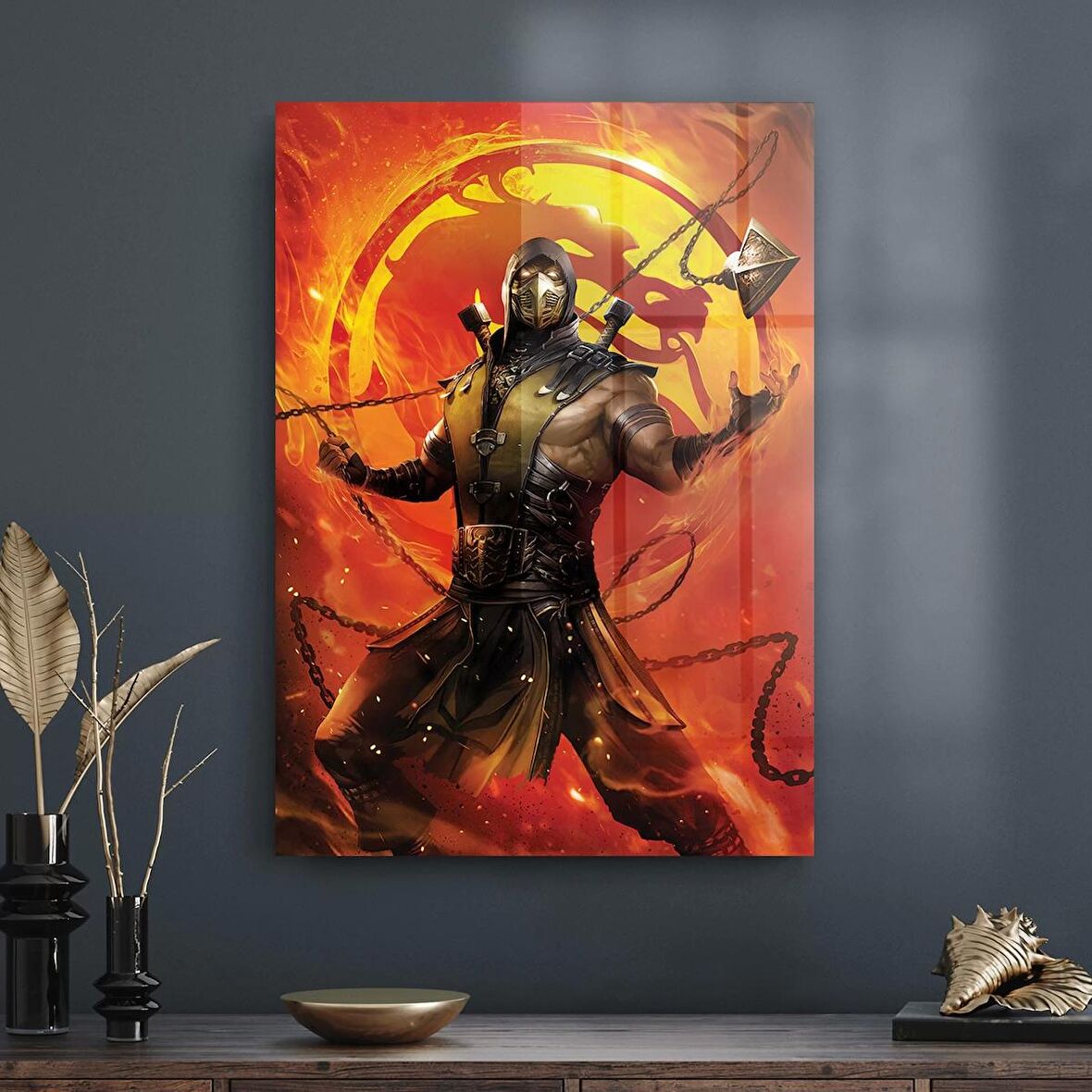 Decovetro Cam Tablo Mortal Kombat Scorpion Poster