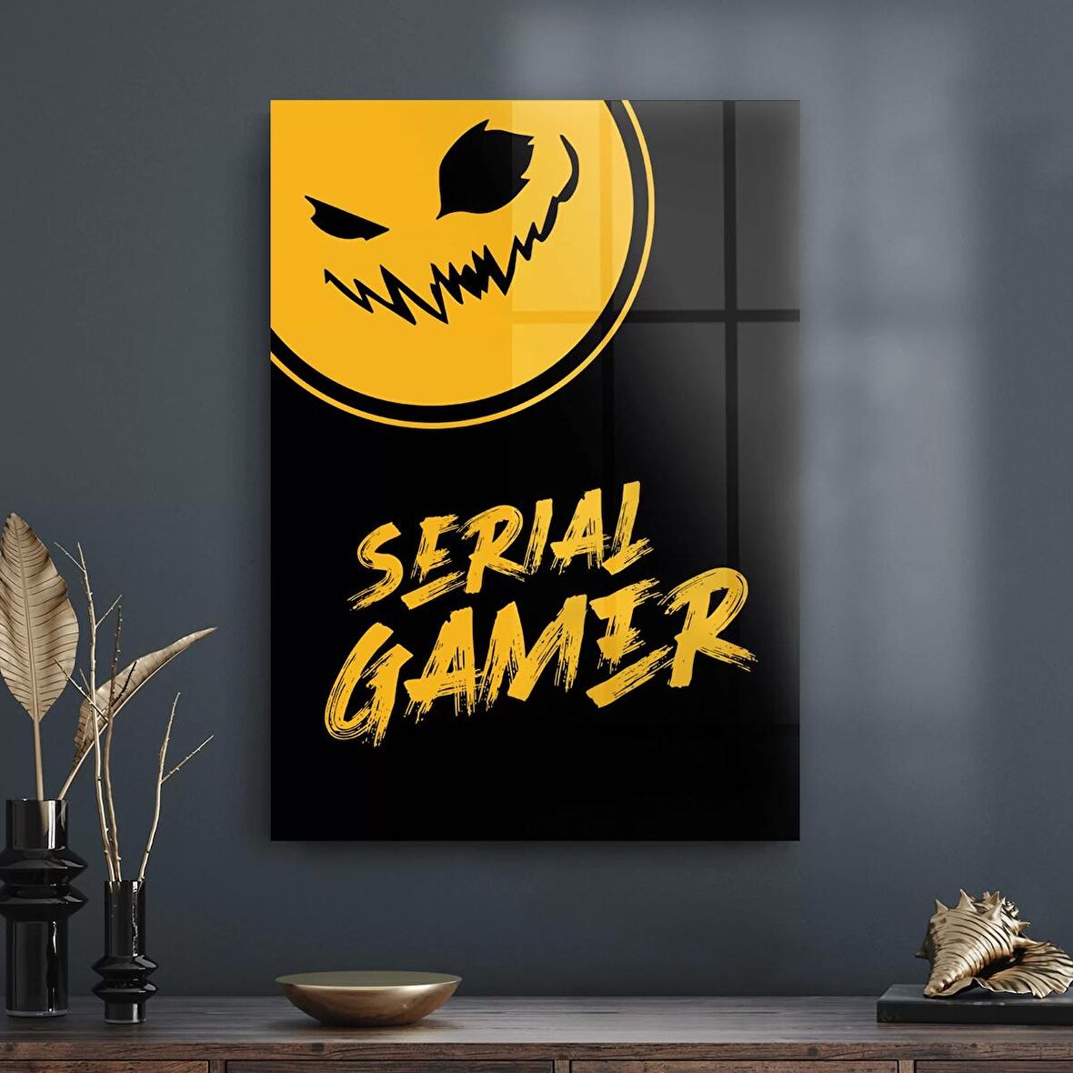 Decovetro Cam Tablo Turuncu Serial Gamer Yazılı
