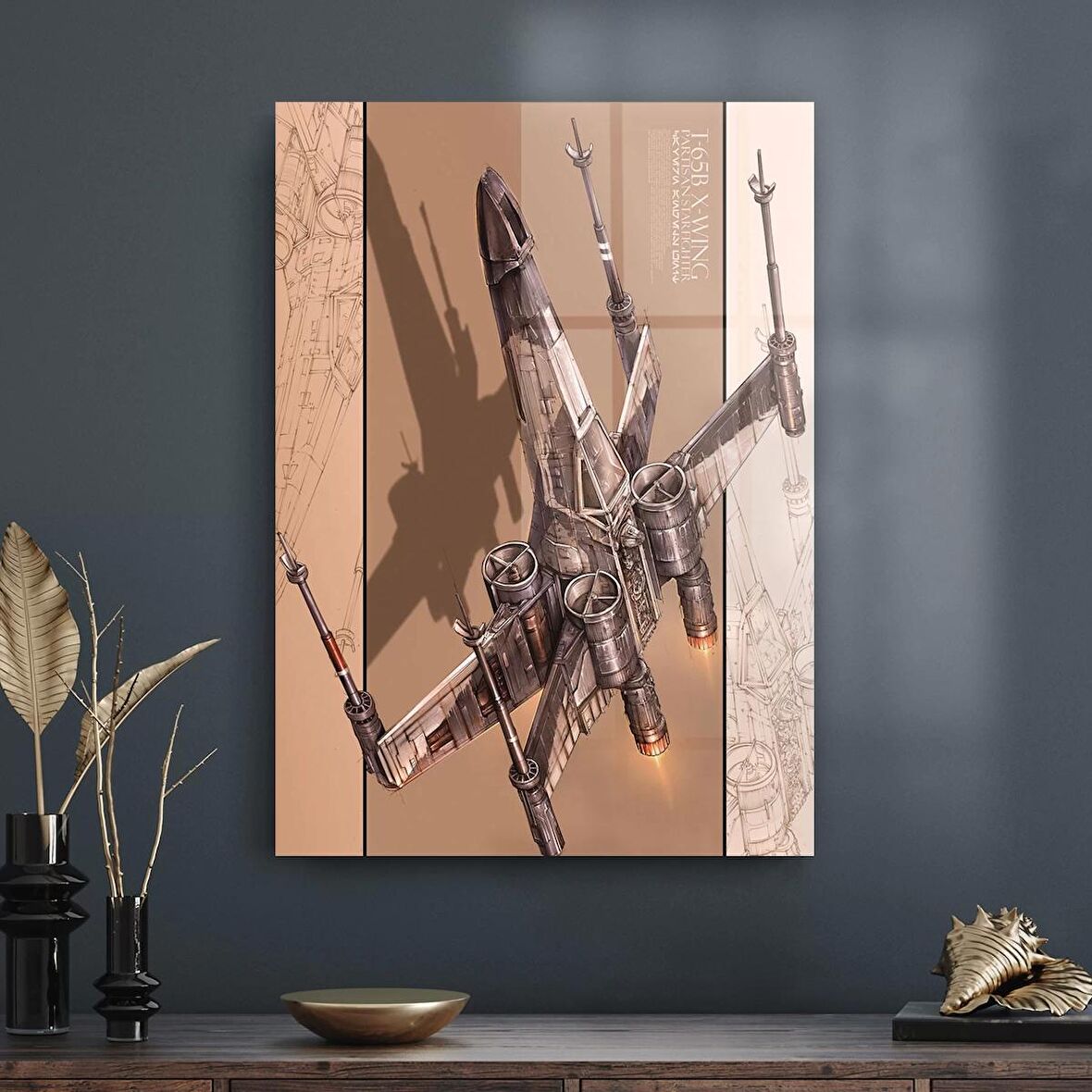 Decovetro Cam Tablo Star Wars X Wing Poster