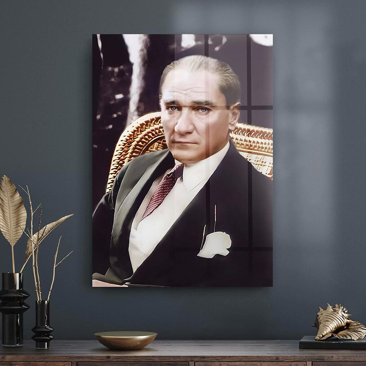 Decovetro Cam Tablo Kahraman Atatürk