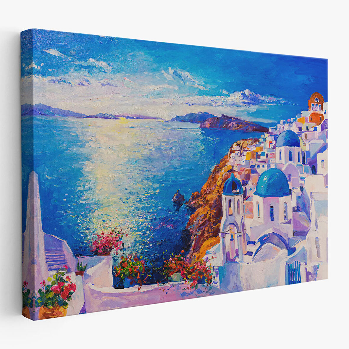 Mikanos Yunanistan Yağlıboya Görünüm Dekoratif Tablo -3572