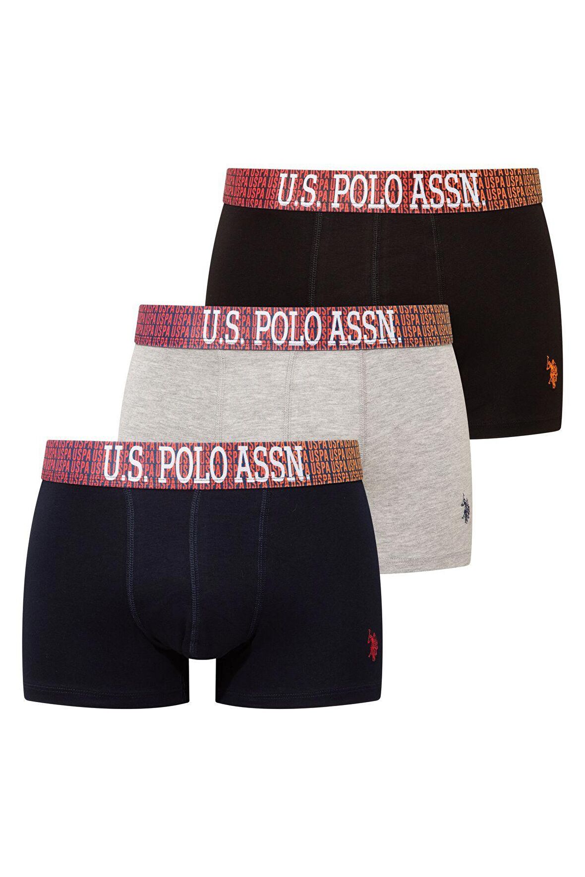 Erkek Siyah - Gri Melanj - Lacivert 3 lü Boxer