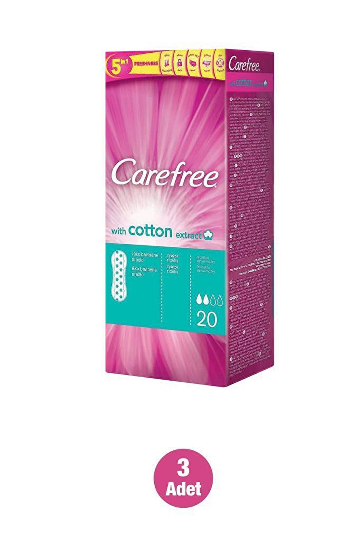 Carefree Refresh Breathable 3x20'li Günlük Ped