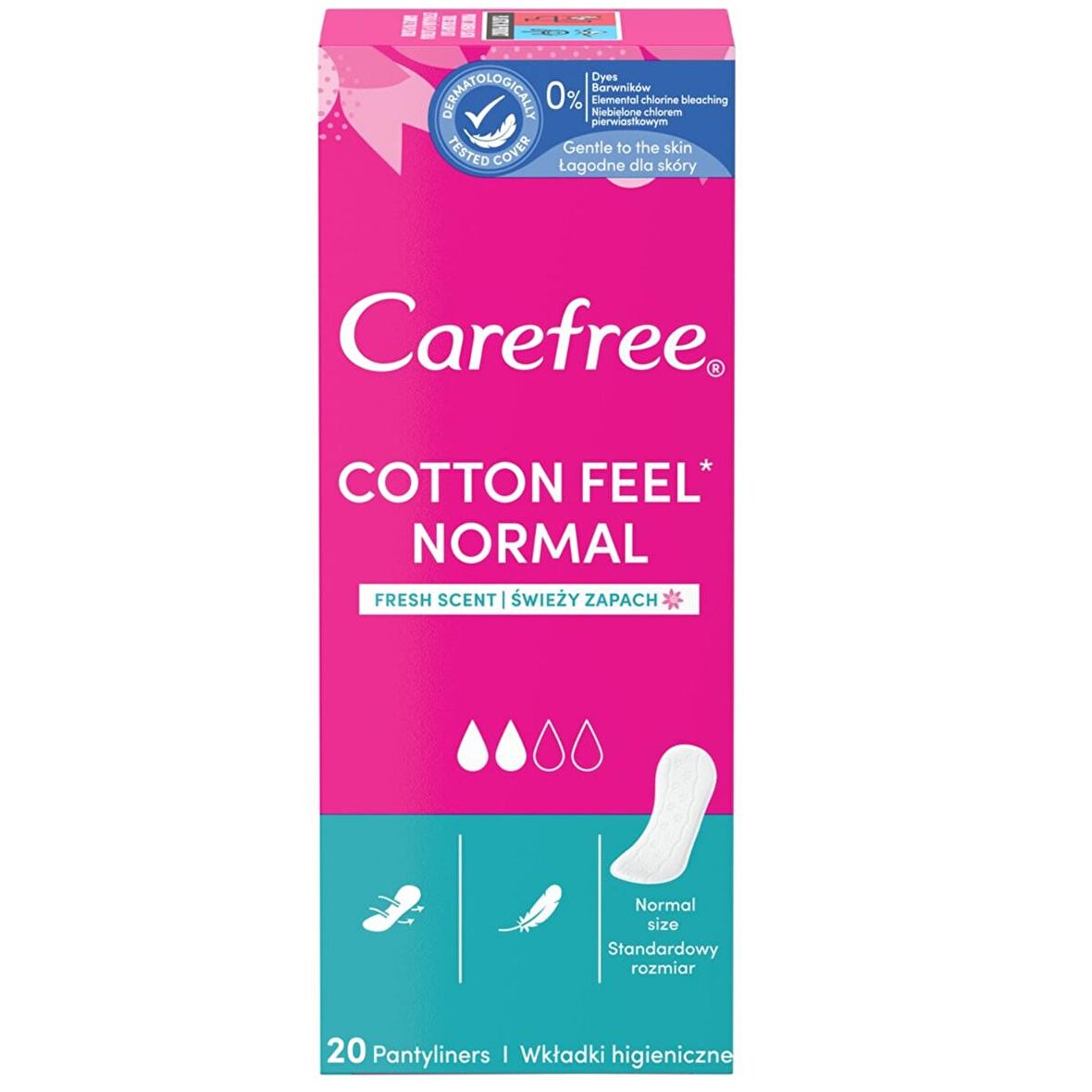 Carefree Cotton Normal 20 Adet Parfümlü Hijyenik Ped