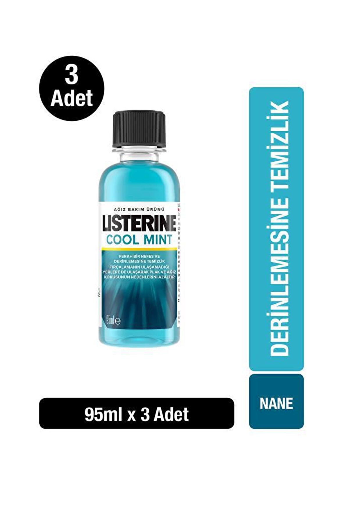 Listerine Cool Mint Ağız Bakım Suyu 95 ml x3