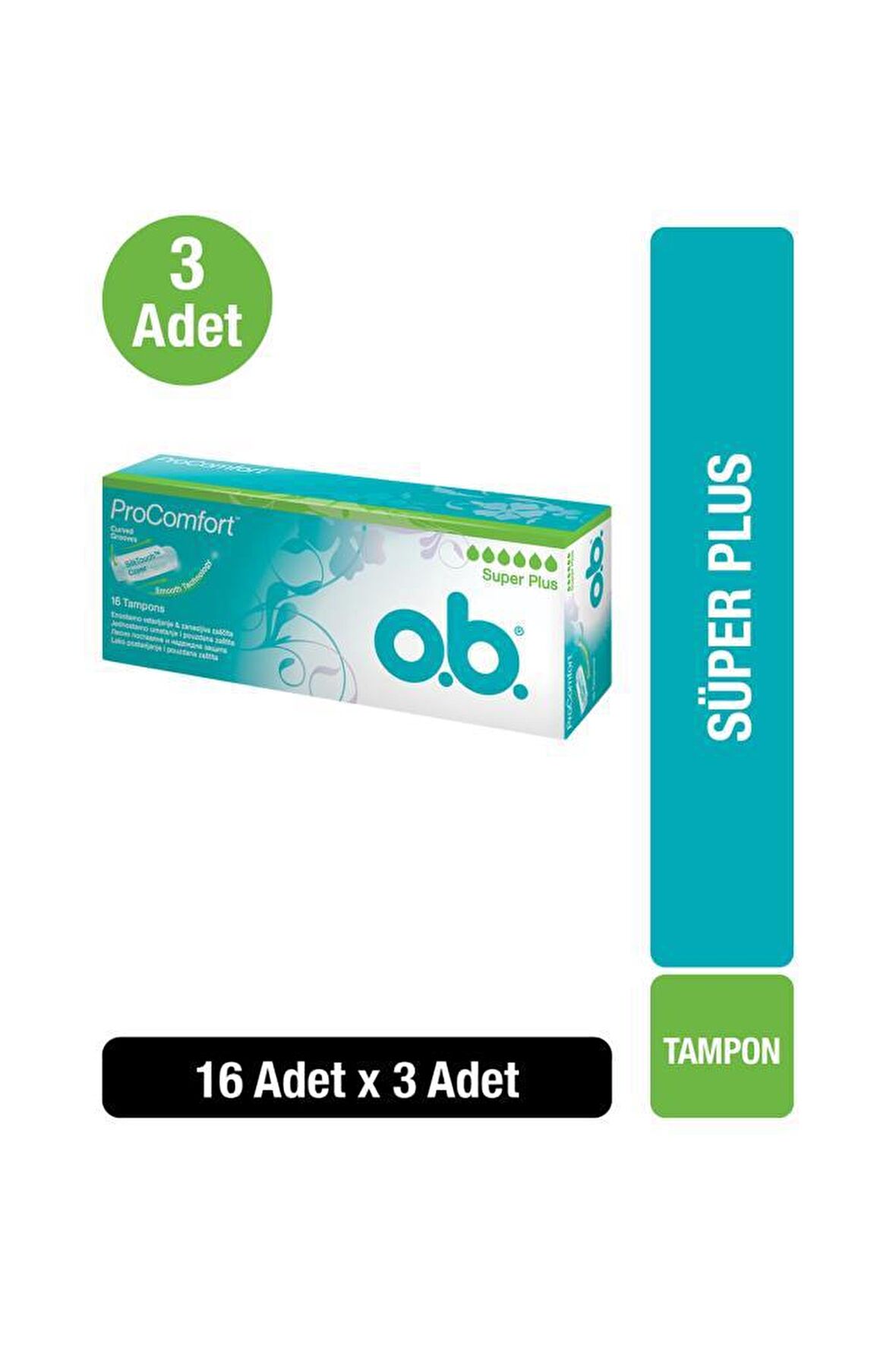 O.B Tampon Süper Plus Yeni 16'lı x3