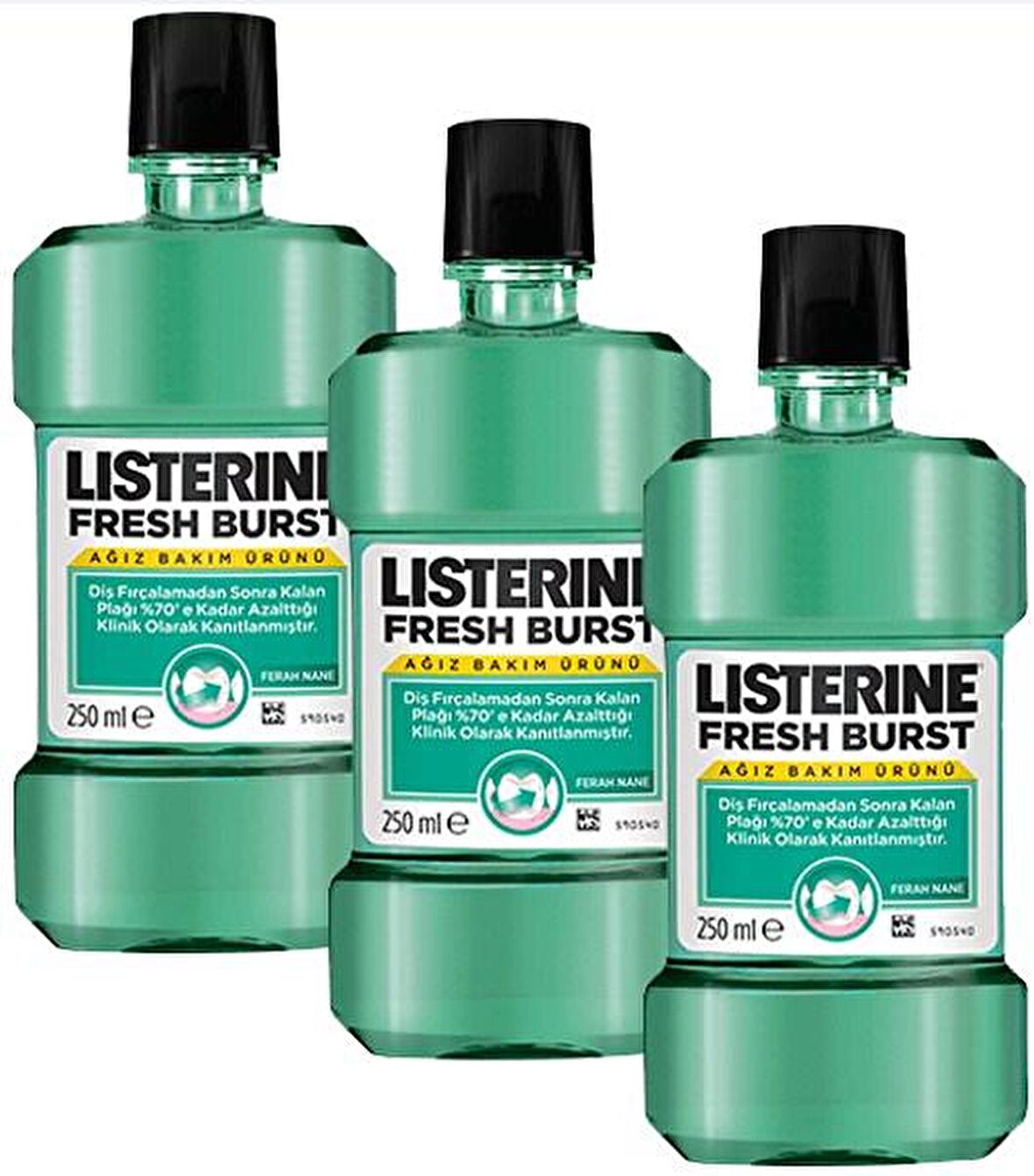 Listerine Ağız Bakım Suyu Fresh Burst Ferah Nane 250 ml x 3 Adet