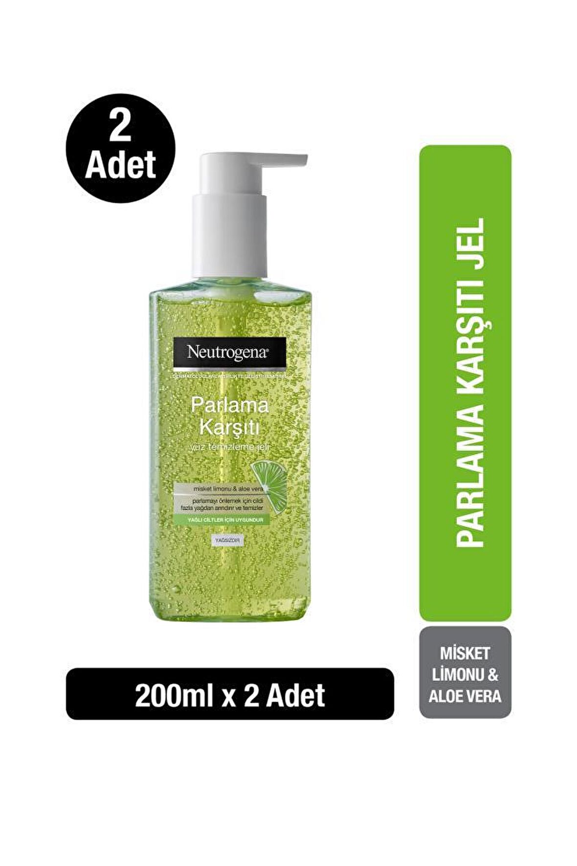 Neutrogena Visibly Clear Yağlı Cilt için Temizleyici Misket Limonu&Aleo Veralı Yüz Temizleme Jeli 2x200 ml 