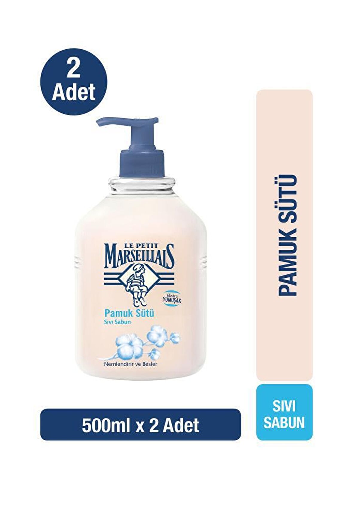 Pamuk Sütü Sıvı Sabun 500 Ml X 2 Adet