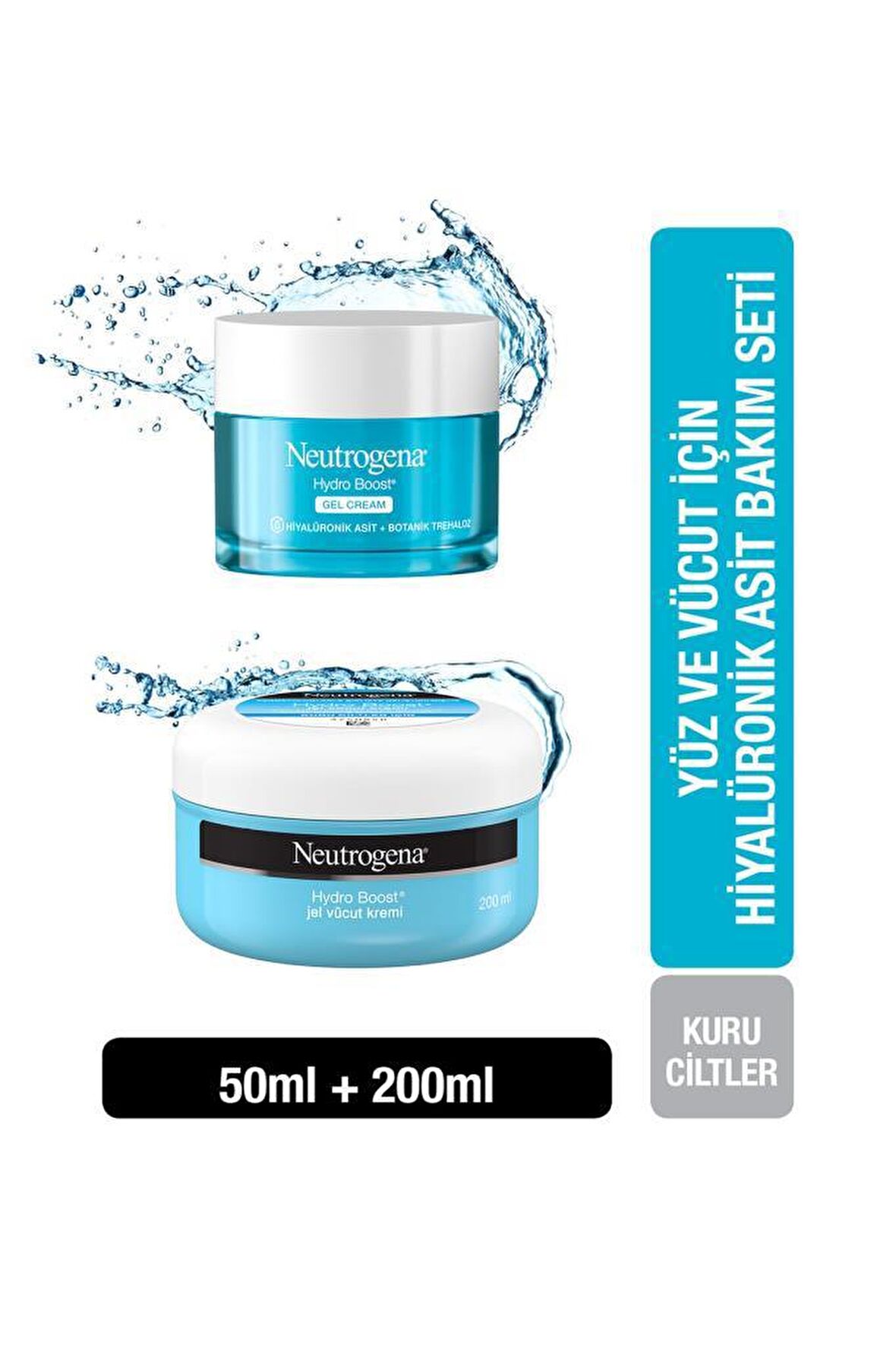 Neutrogena Hydro Boost Nemlendirici Kuru Cilt için  Vücut Kremi 50 ml & Jel Vücut Kremi 200 ml 