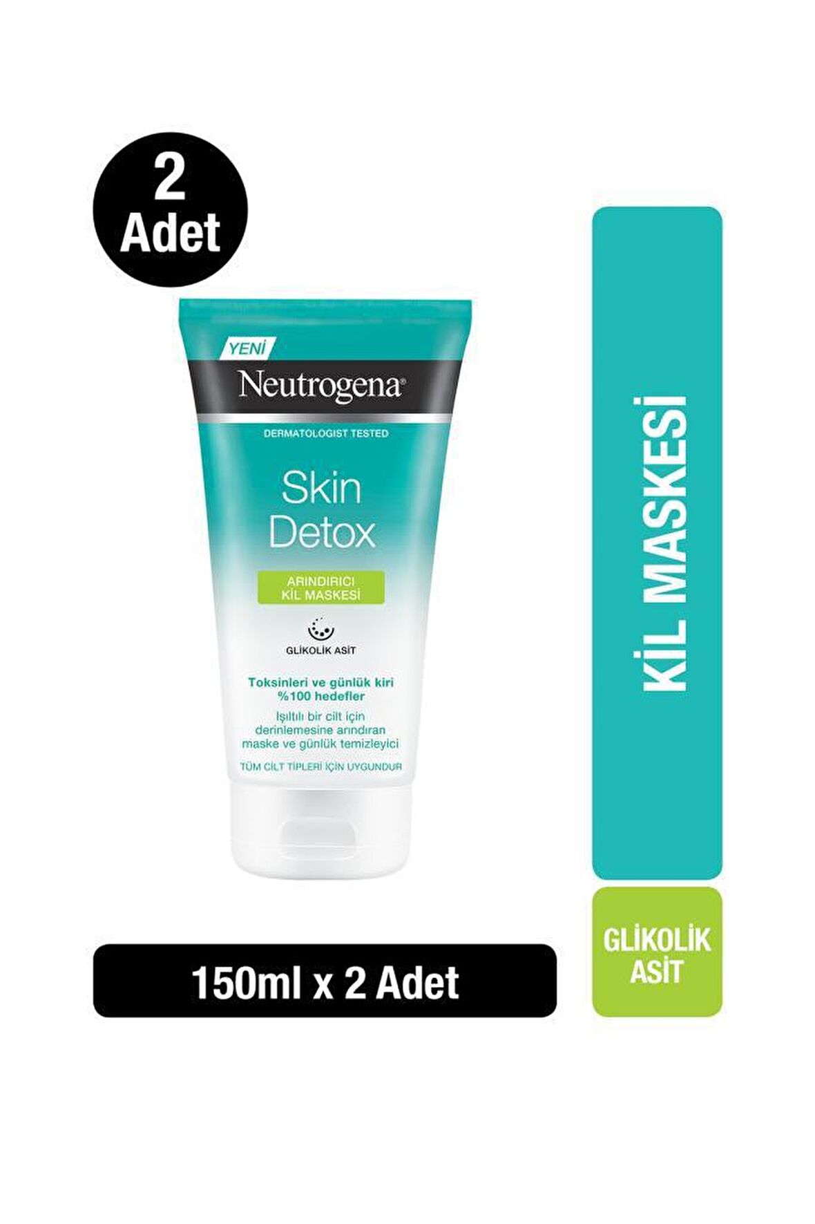 Neutrogena Skin Detox Arındırıcı Kil Maskesi 150 ml x2