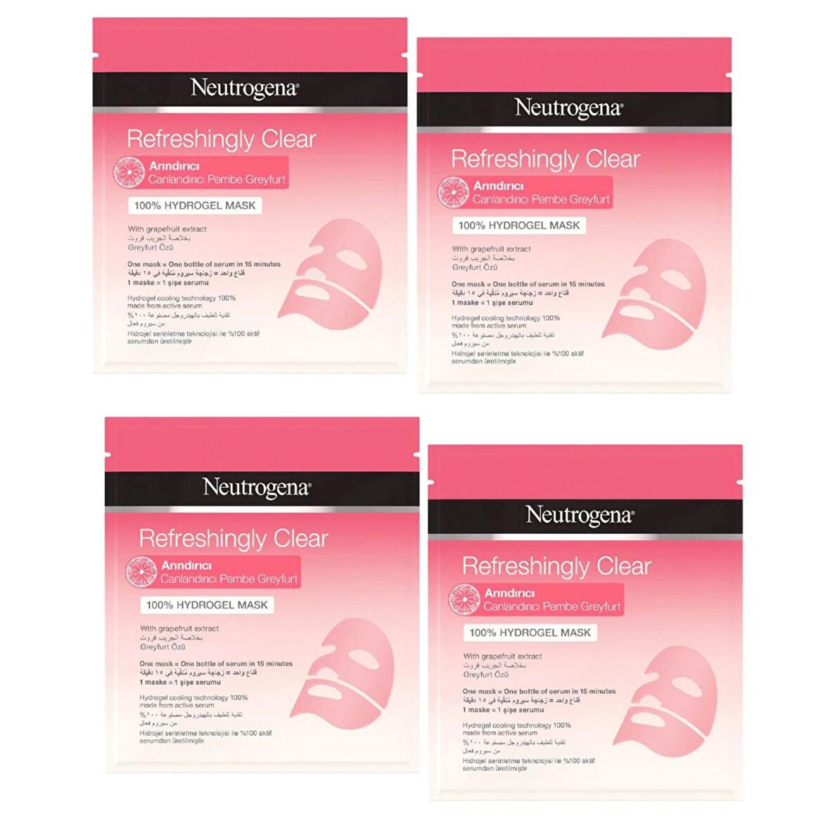 Neutrogena Canlandırıcı Pembe Greyfurt Yüz Maskesi 30 ml 4 ADET