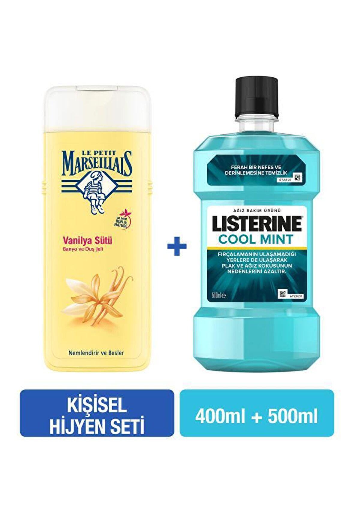 Le Petit Marseillais Vanilya Sütü Aromalı Nemlendirici Tüm Ciltler İçin Kalıcı Kokulu Duş Jeli 400 ml + Listerine 250 ml
