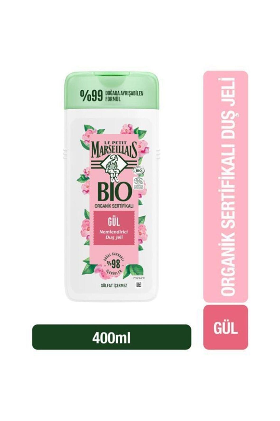 BIO Organik Sertifikalı Duş Jeli Gül 400 Ml