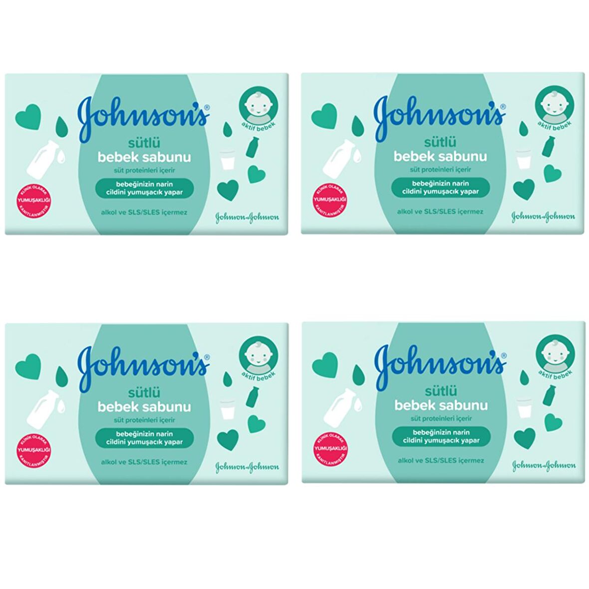 Johnsons Baby Sütlü Bebek Sabunu 90 gr 4 ADET