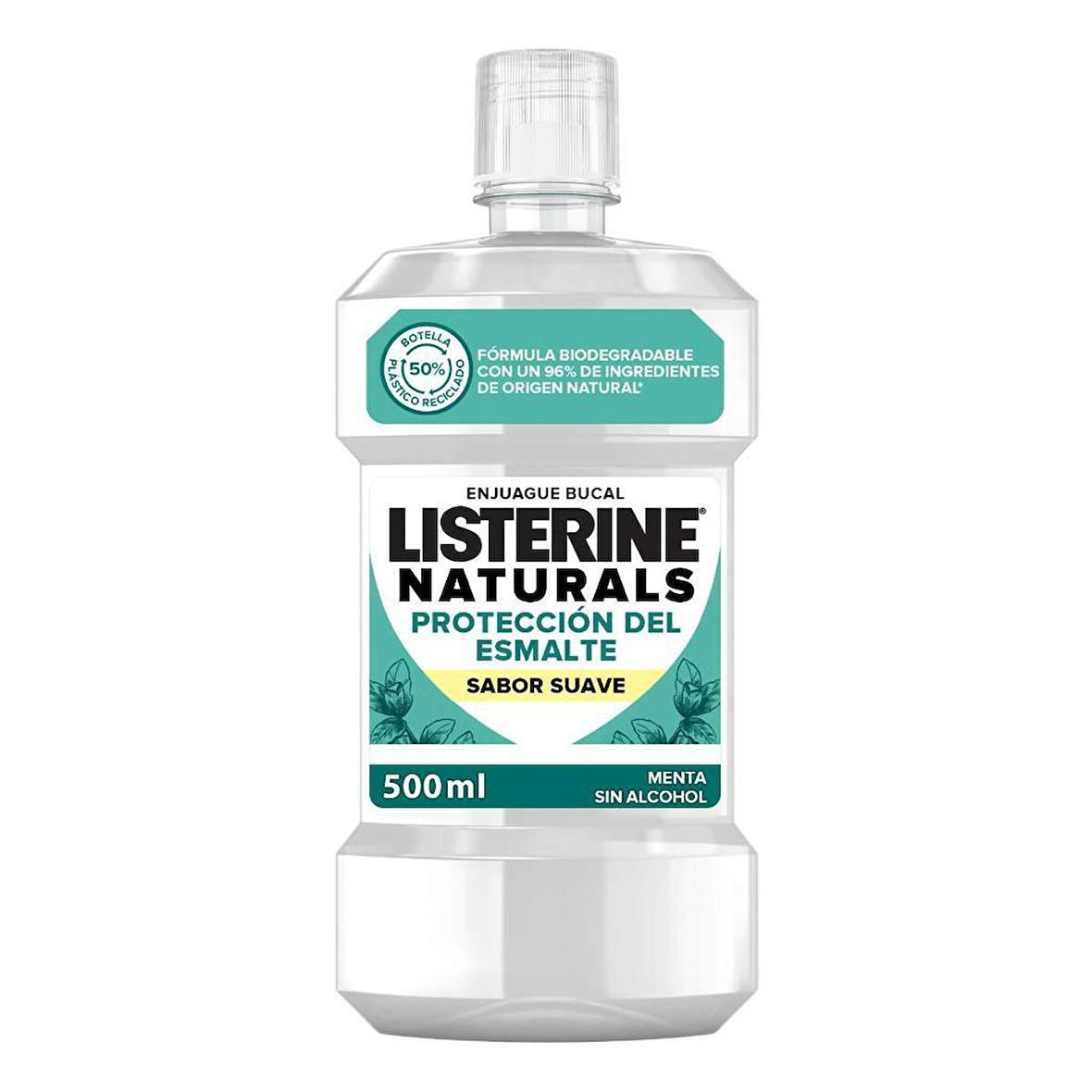 LISTERINE Naturals Emaye Koruma Hafif Lezzet Nane (Alkol veya Boya Yok, Vegan ) 500ml