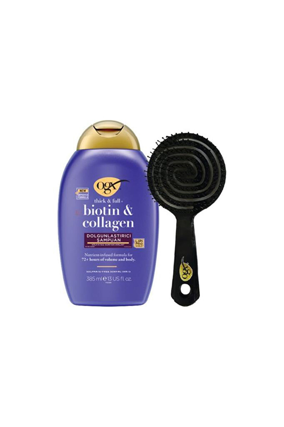 OGX Dolgunlaştırıcı Biotin & Kolajen Sülfatsız Şampuan 385 ml + OGX Tarak