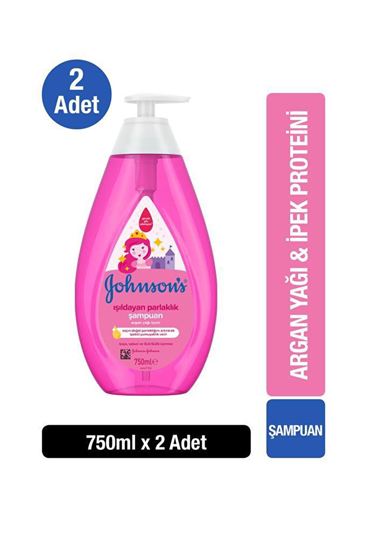 Johnson's Baby Işıldayan Parlaklık Göz Yakmayan Argan Özlü Bebek Şampuanı 2x750 ml