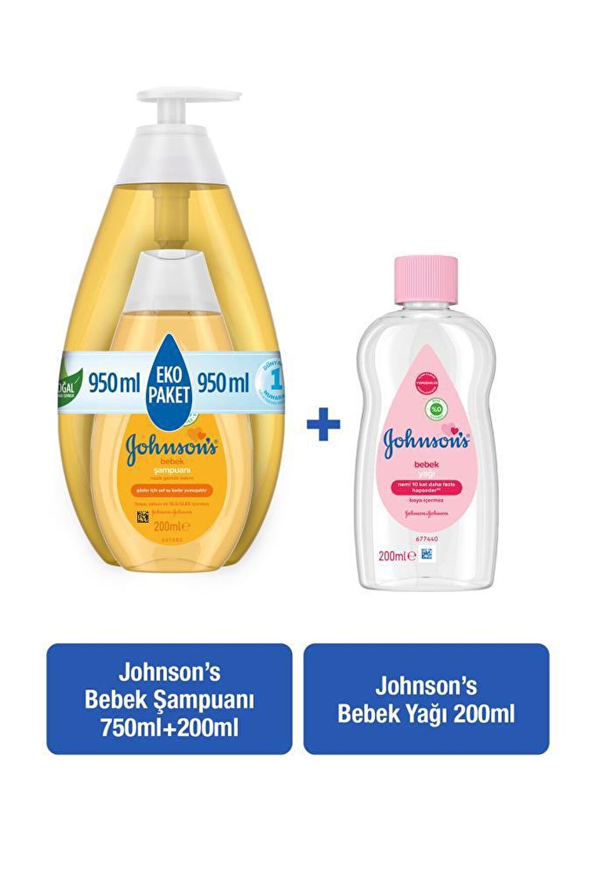 Johnson's Baby Göz Yakmayan Çiçek Özlü Bebek Şampuanı 950 ml + Bebek Yağı