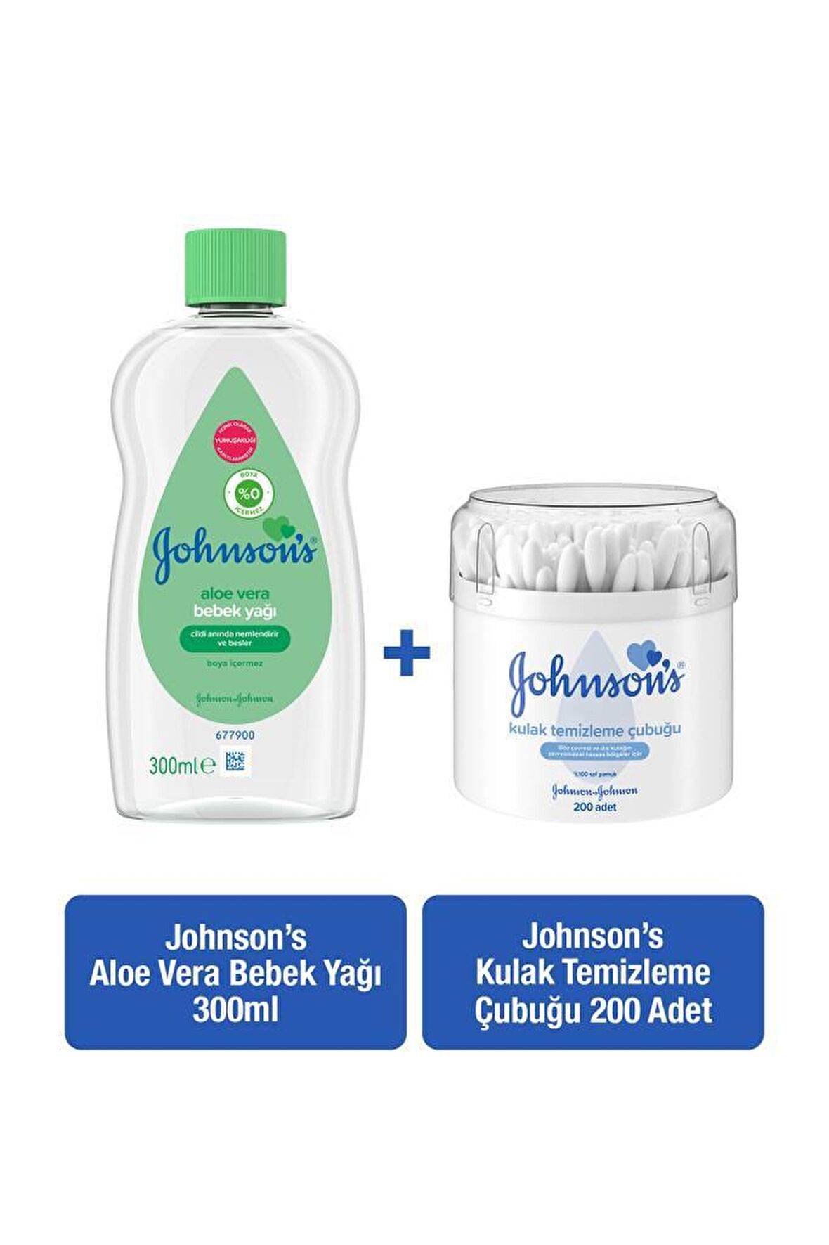 Johnson's Baby Bebek Yağı 200 ml + Kulak Temizleme Çubuğu 200'lü