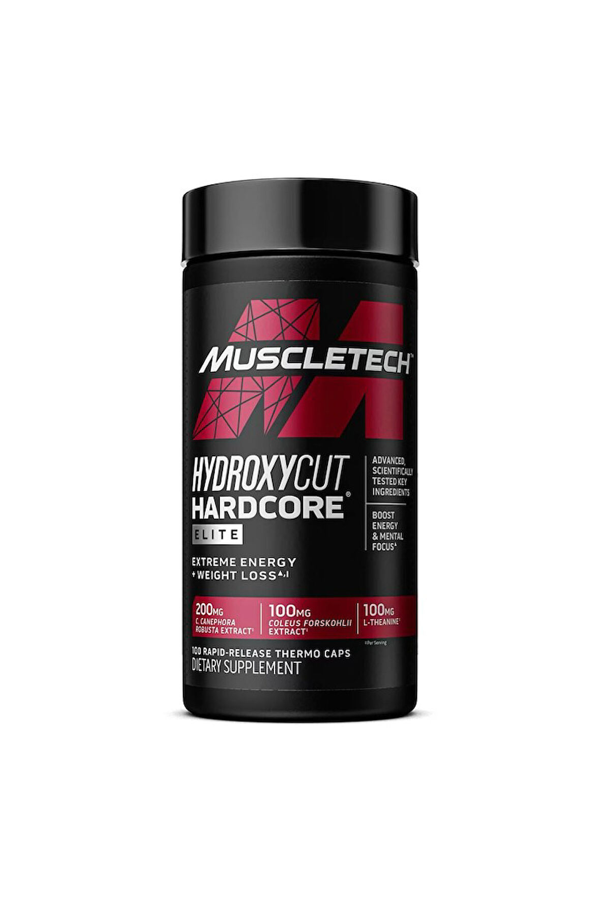 MuscleTech, Hydroxycut hardcore elit, 100 Kapsül