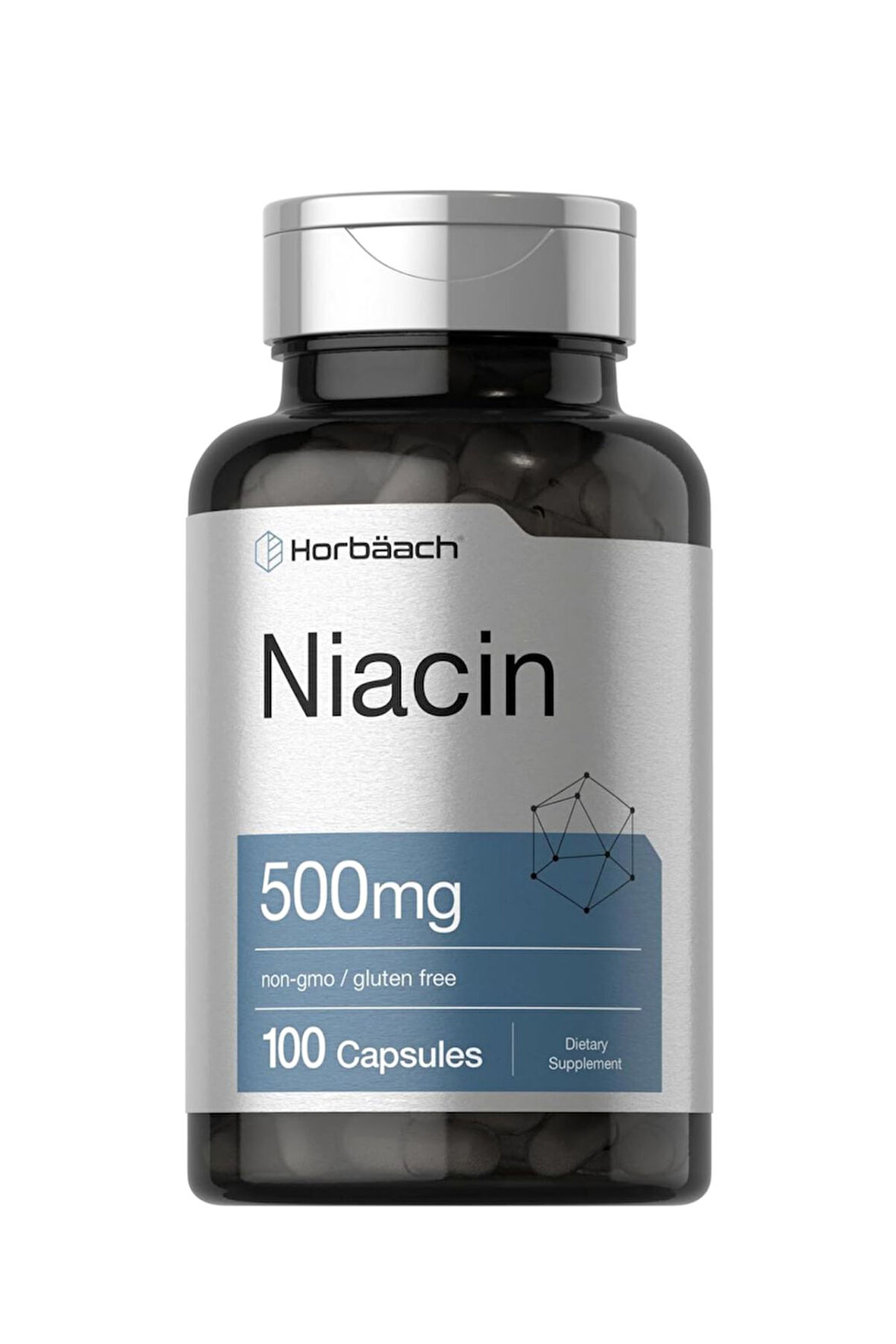 Horbäach Niacin | B3 Vitamini 500mg | 100 Kapsül 