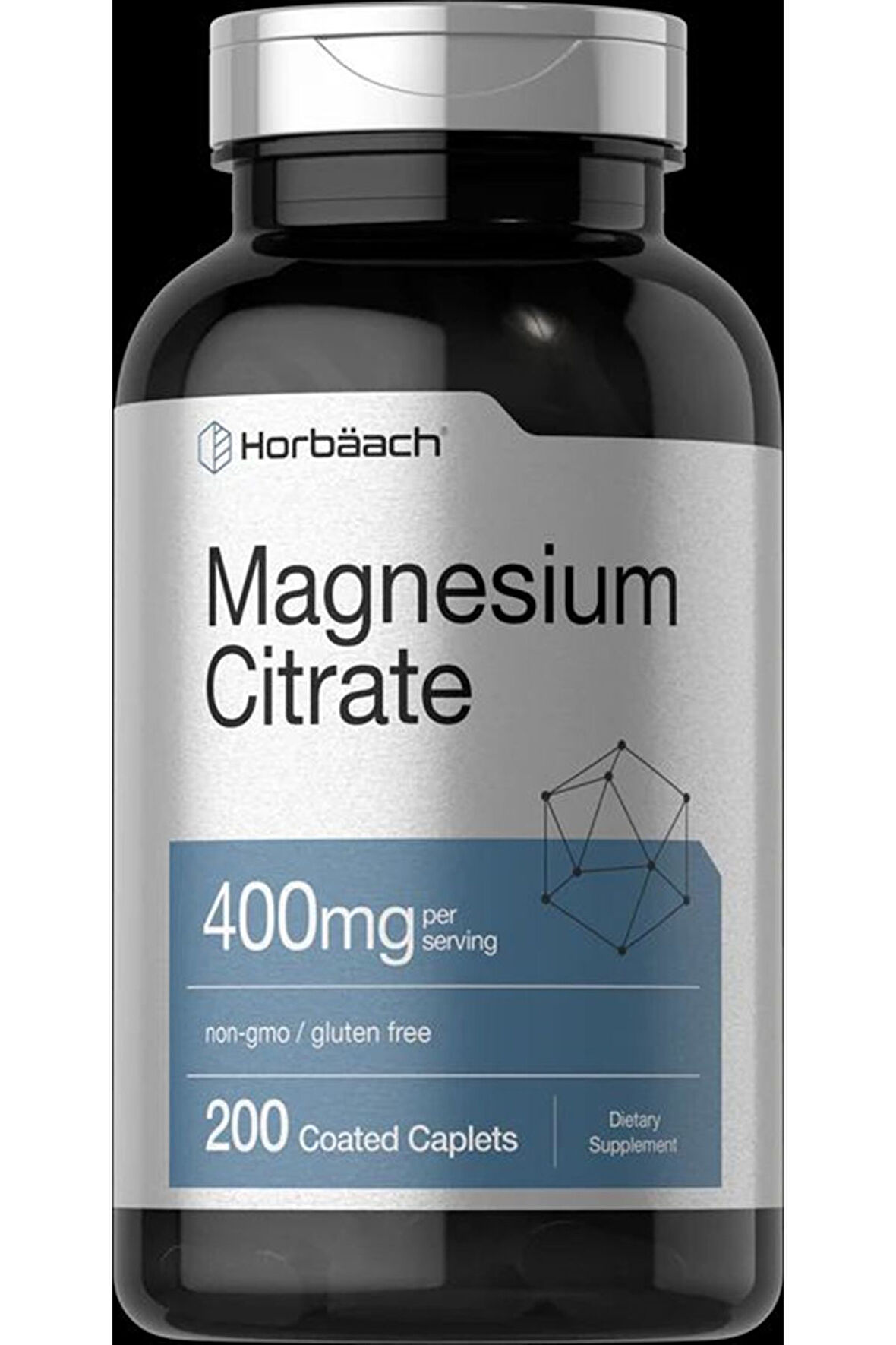 Magnesium Citrate | 400mg | 200 Caplets | Vegetarian, Non-GMO, and Gluten Free Supplement