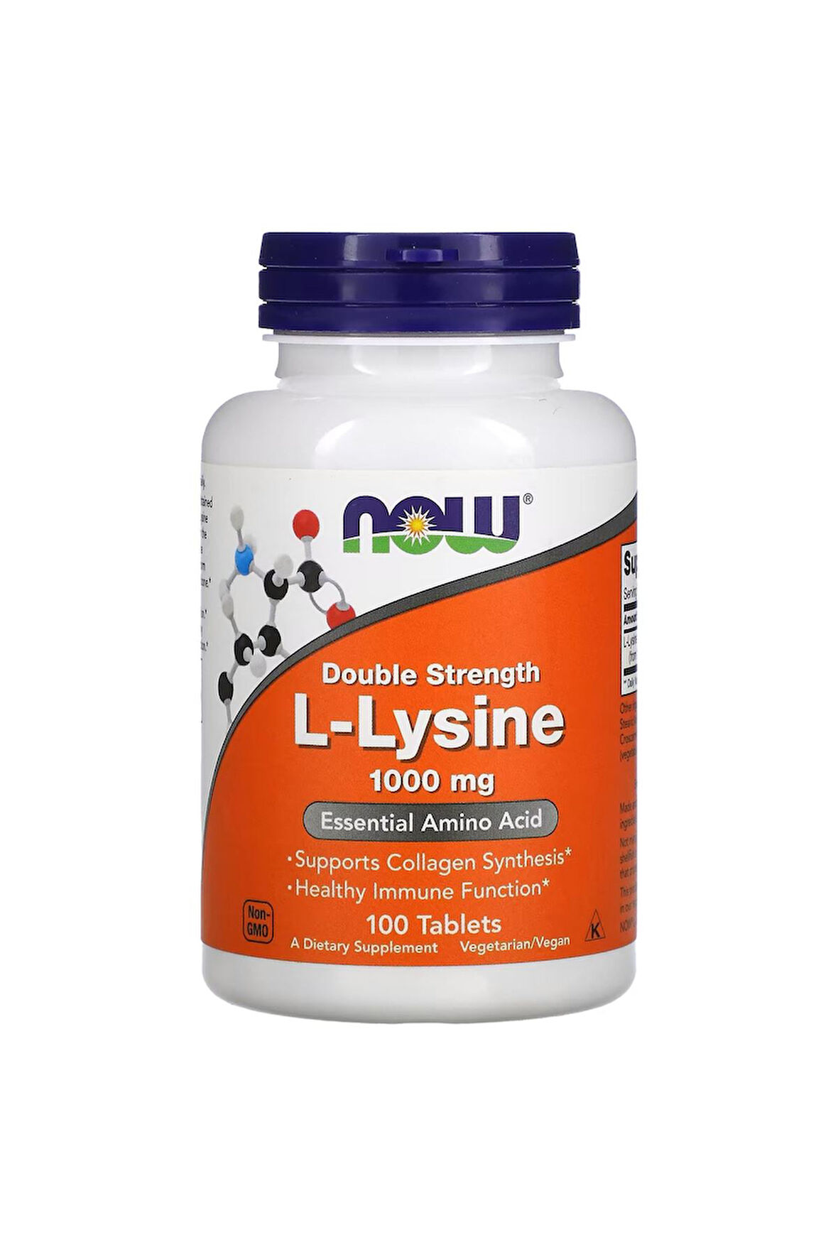 NOW Foods, Çift Güçlü L-,lysine, 1.000 mg, 100 Tablet