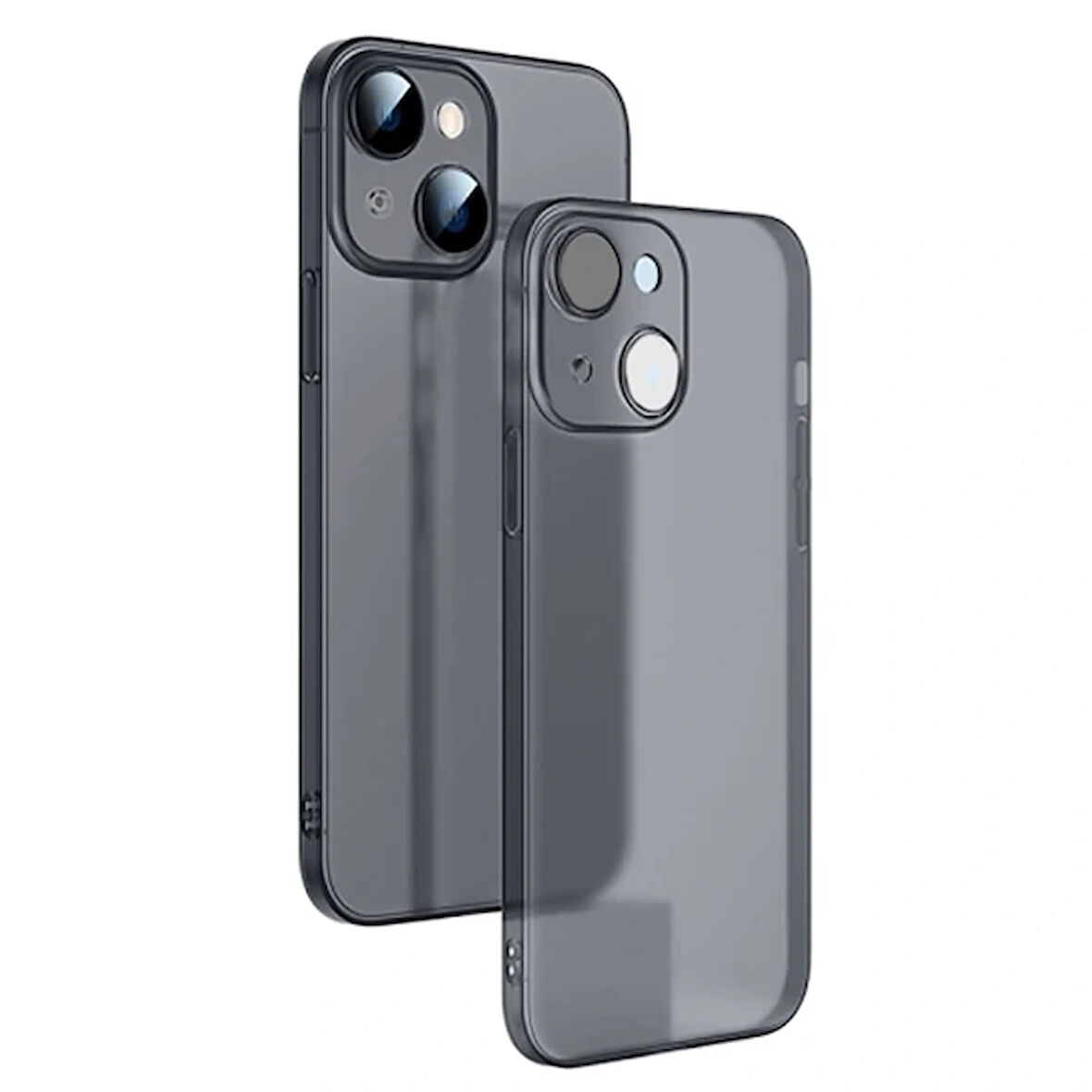 Ally iPhone 14 Plus 6.7inch Frosted Glass Şeffaf Kamera Korumalı Kılıf