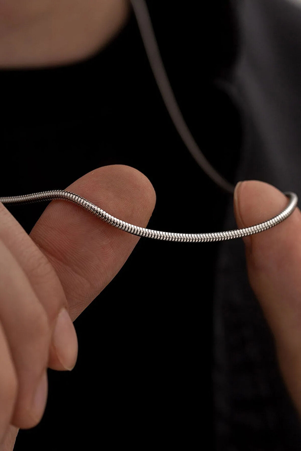Erkek Çelik Kolye - 2.5mm Yamaç Model Paslanmaz Çelik Kolye