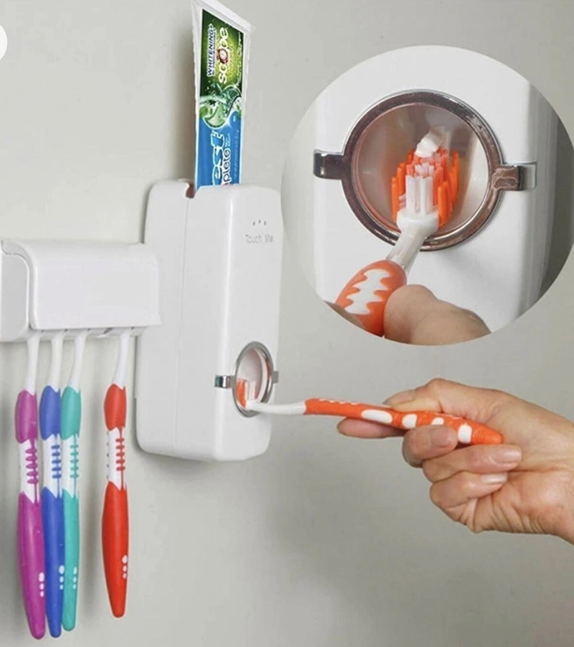 Diş macunu sıkma aparatı ve diş fırçalık 