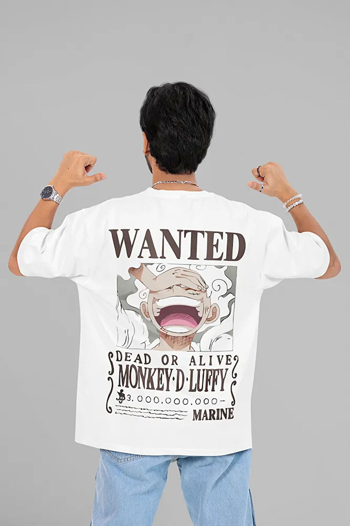 Monkey D. Luffy Wanted Yazılı Unisex Oversize Anime Tişört