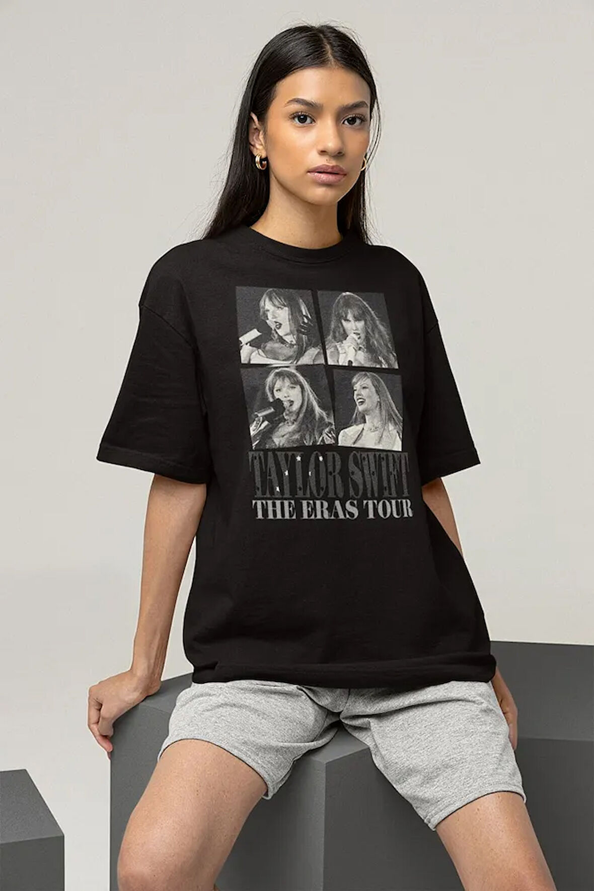 The Eras Tour Yazılı Unisex Tişört, Oversize Taylor Swift Tişört