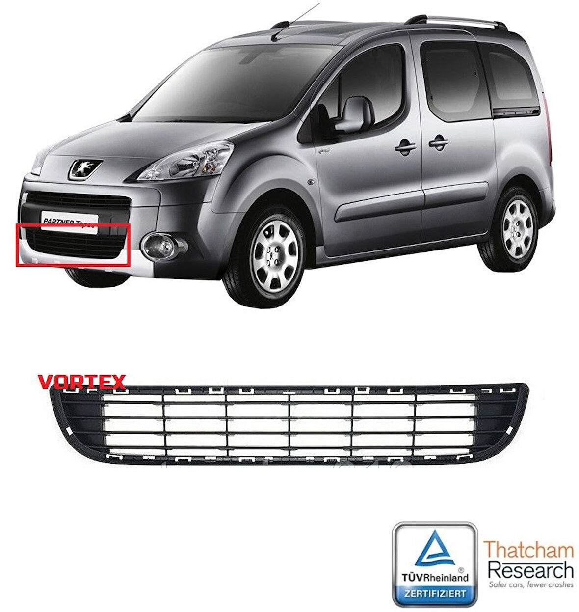 PEUGEOT - ÖN TAMPON ORTA IZGARA BERLİNGO / PARTNER 2008- - 7414.ZN / 9677603680 / 7414ZN / 9681519877