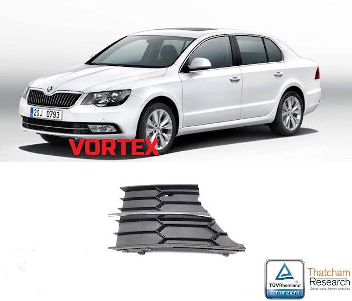 SKODA - ÖN TAMPON IZGARA SAĞ ( KROMLU ) SUPERB 2013- - 3T0853666B / 3T0863768A