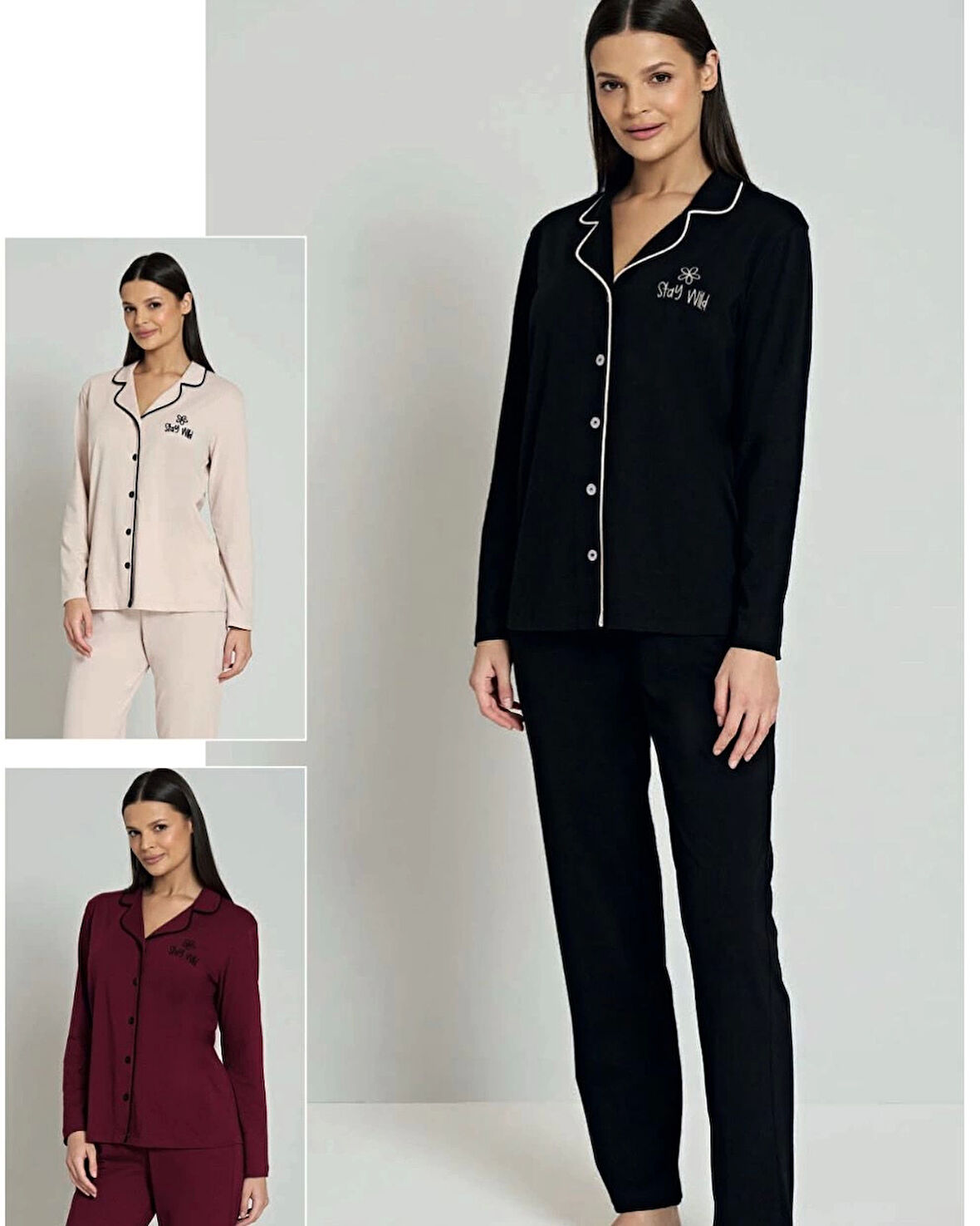 NİVEMESHOME 2025 PİJADORE Kadın PİJAMA TAKIMI SİYAH