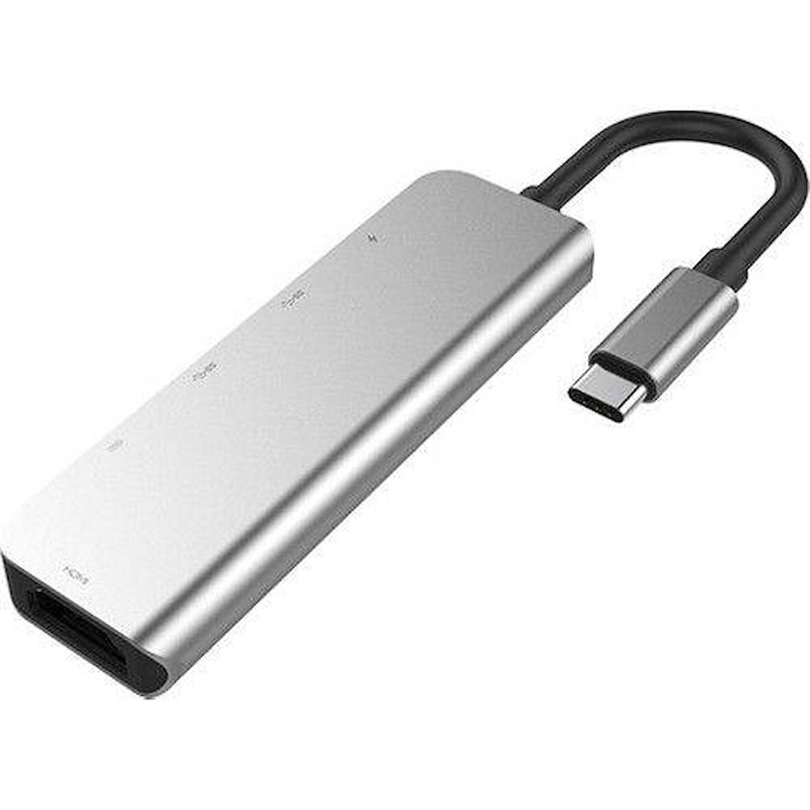 Coofbe PD Type C 5in1 60W Şarj, HDMİ ve USB Çoğaltıcı Adaptör, 2x PD Type C, 2x USB ve 1x 4K HDMi
