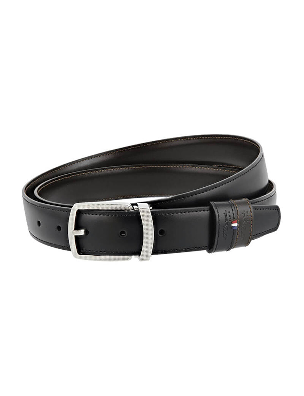 S.T. Dupont Line D Siyah-Kahverengi Çift Taraflı Kemer 8230120