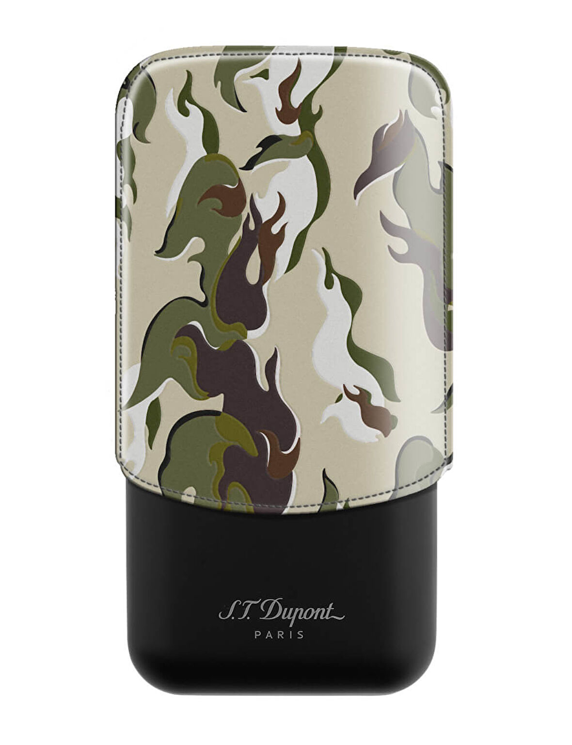 S.T. Dupont Camo 3lü Haki Deri Puro Kılıfı 183450