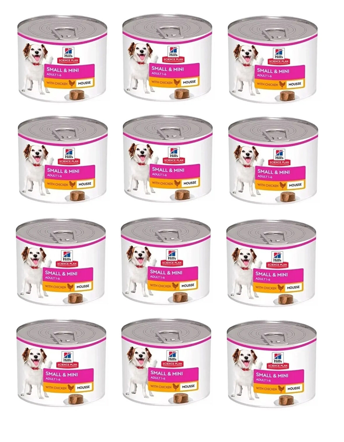 Hill's Small Mini Mousse Küçük ve Mini Irk Tavuklu Yetişkin Ezme Köpek Konservesi 200GR X 12 Adet