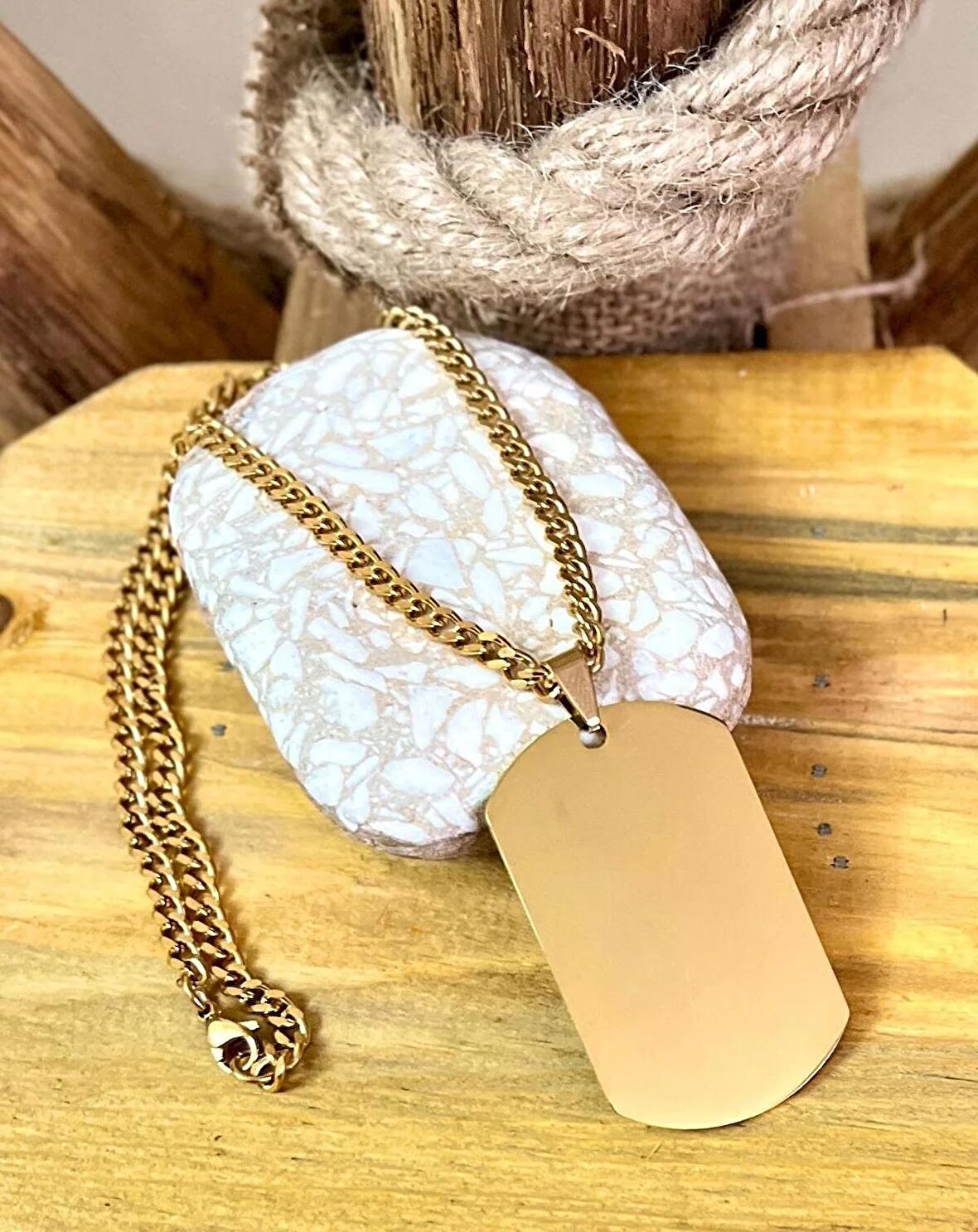 1. Sınıf Çelik Büyük Dogtag Asker Künyesi Kolye 60 cm(3 Seçenekli)