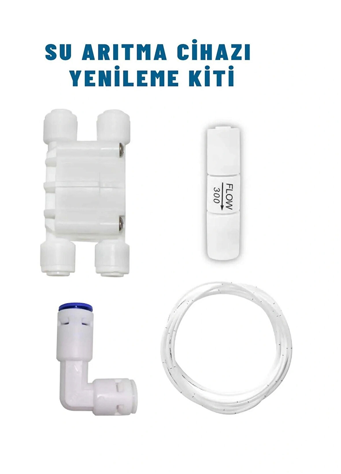 Su Arıtma Cihazı Yenileme Kiti Shut Off - 300cc Flow - Check Valf - Hortum Quick