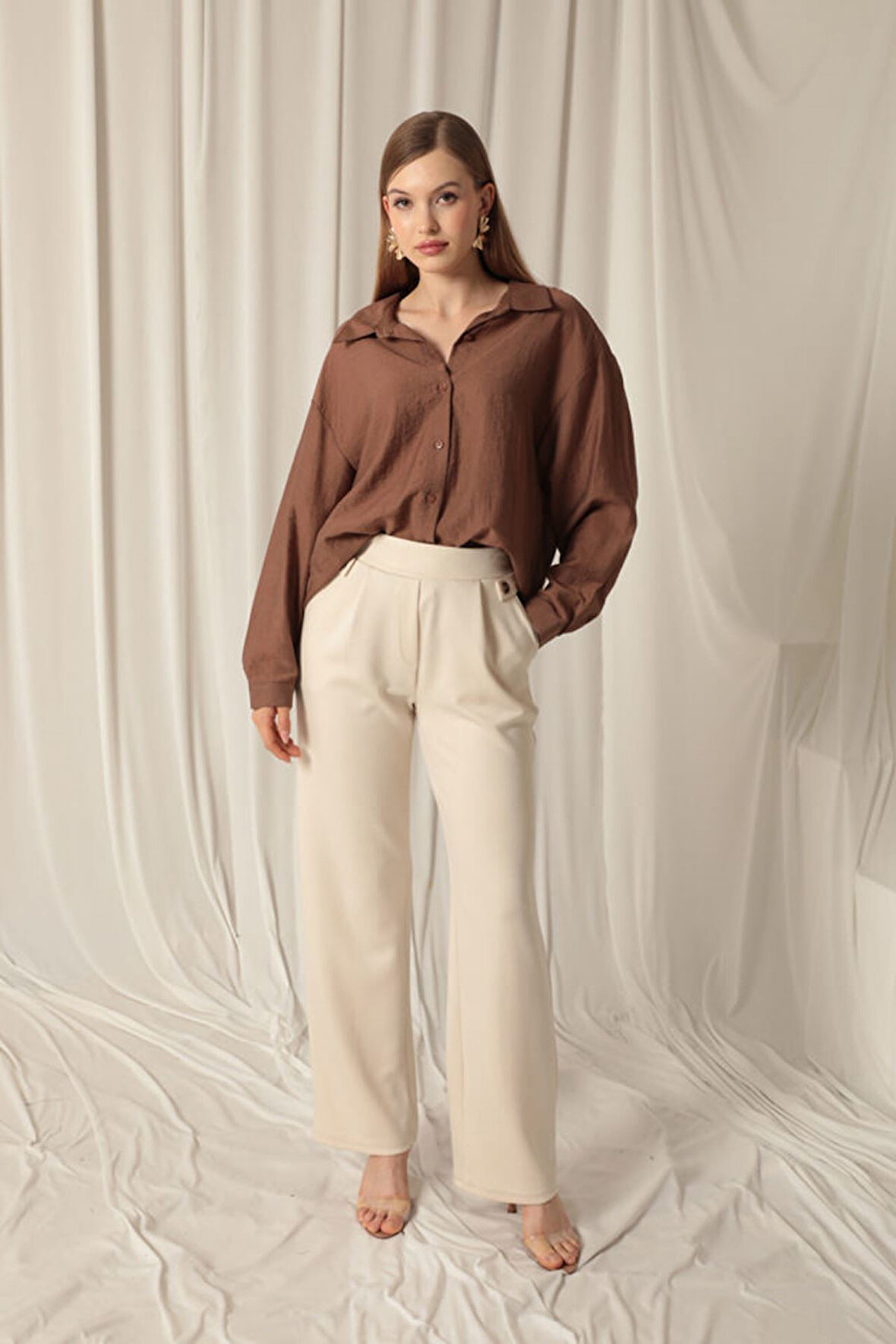 İki İplik Kumaş Kadın Antrasit Sweat