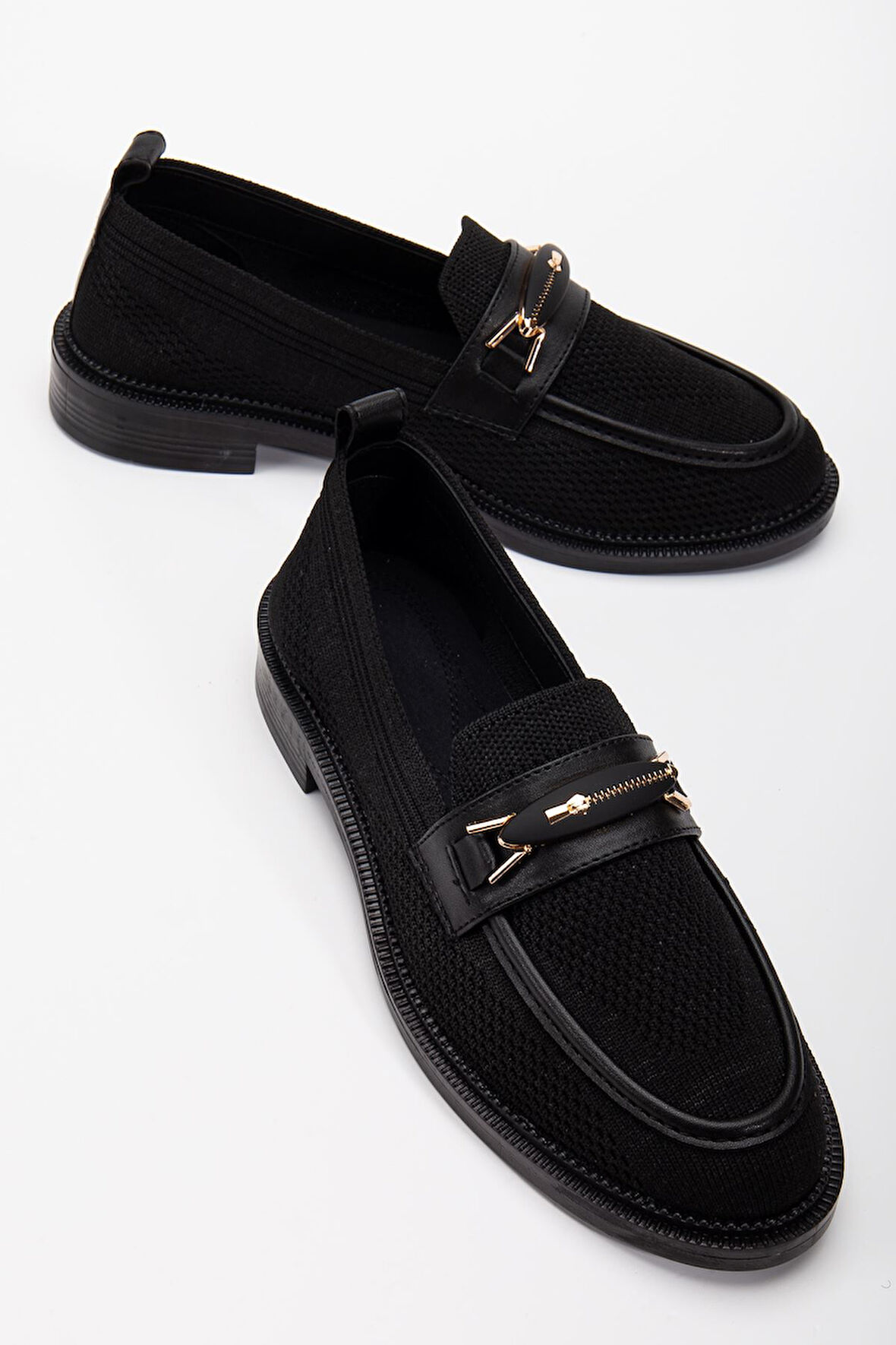 Stony Kadın Siyah Günlük Ortopedik Zincir Detaylı Babet