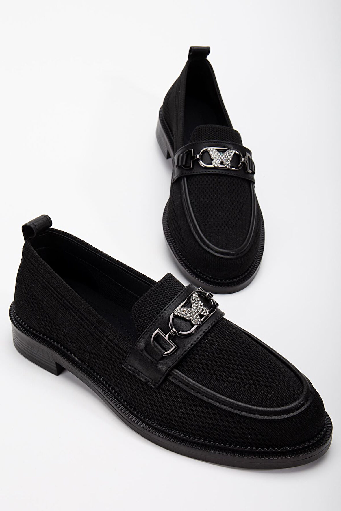 Cher Kadın Siyah Günlük Ortopedik Kelebek Detaylı Babet